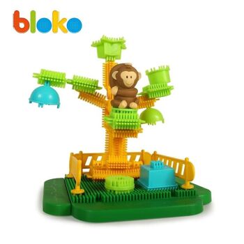 Coffret 100 Bloko avec 3 Figurines 3D Jungle – Dès 12 Mois – Fabriqué en Europe – 503626 3