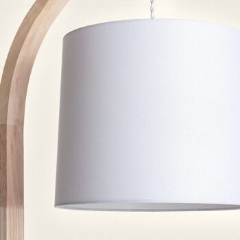 Ledkia Lampadaire Bois et Textile Haakon Blanc 4