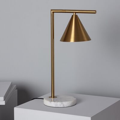 Ledkia Marble and Metal Table Lamp Tinos Golden