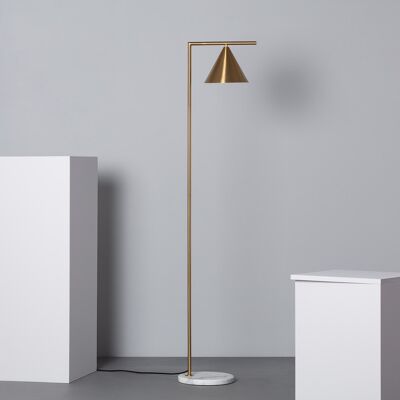 Ledkia Marble and Metal Tinos Golden Floor Lamp