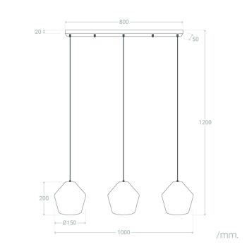 Ledkia Kirito Suspension en Papier Tressé 3 Ampoules Naturel 2