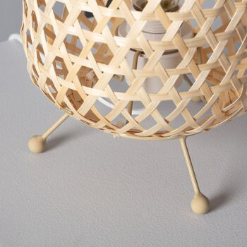 Lampe de table en bambou Chia naturel Ledkia 4