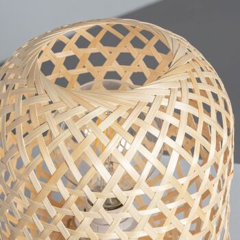 Lampe de table en bambou Chia naturel Ledkia 5