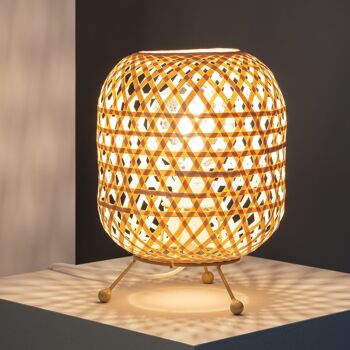 Lampe de table en bambou Chia naturel Ledkia 6