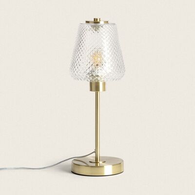 Ledkia Metal and Glass Table Lamp Stiklu Gold