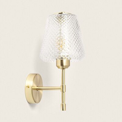 Ledkia Aplique de Pared Metal y Cristal Stiklu Dorado