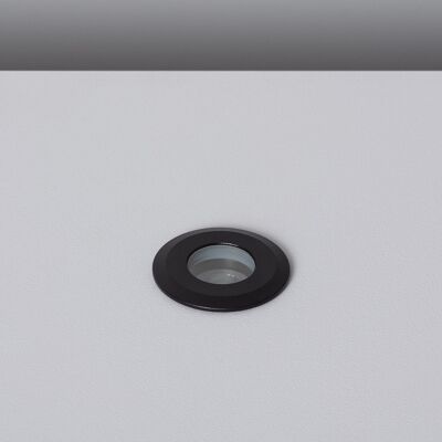 Ledkia Spot LED Extérieur 1W Encastrable au Sol 12V DC Tiziano Noir Blanc Chaud 2700K