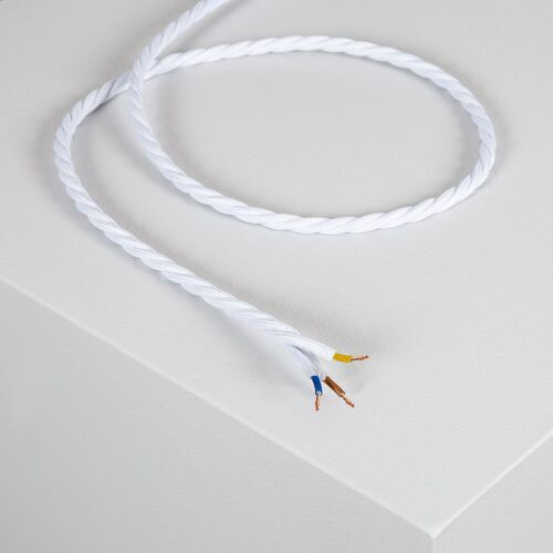Ledkia Cable Textil Eléctrico Trenzado Blanco  1m