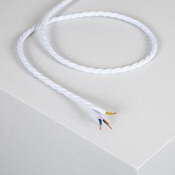 Câble Textile Électrique Tressé Ledkia Blanc 1m 1