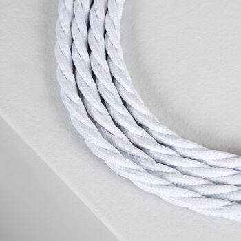 Câble Textile Électrique Tressé Ledkia Blanc 1m 2