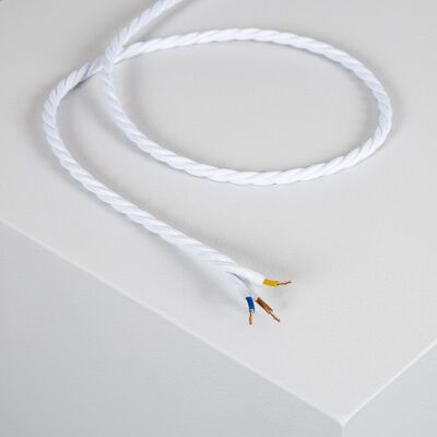 Ledkia Cable Textil Eléctrico Trenzado Blanco  3m