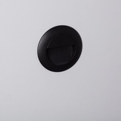 Ledkia Balise Extérieure LED 3W Encastrable Circulaire Mural Noir Wabi Blanc Neutre 4000K