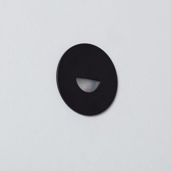Ledkia Balise Extérieure LED 2W Encastrable Circulaire Mural Noir Guell Blanc Chaud 2700K 3