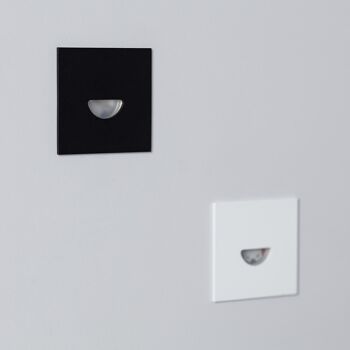 Ledkia Balise Extérieure LED 2W Encastrable Mural Carré Noir Guell Blanc Neutre 4000K 6