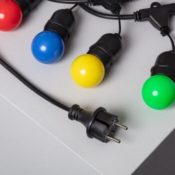 Ledkia Kit Guirlande Lumineuse Extérieur 5,5m Noir + 8 Ampoules LED E27 G45 3W de Couleurs Multicolores 6