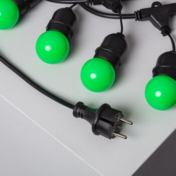 Ledkia Kit Guirlande Lumineuse Extérieur 5,5m Noir + 8 Ampoules LED E27 G45 3W de Couleurs Vertes 6