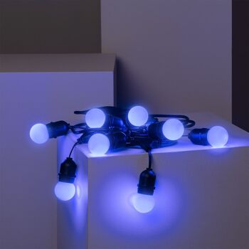 Ledkia Kit Guirlande Lumineuse Extérieur 5,5m Noir + 8 Ampoules LED E27 G45 3W Couleurs Bleues 2