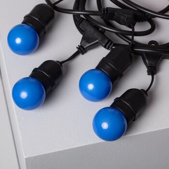 Ledkia Kit Guirlande Lumineuse Extérieur 5,5m Noir + 8 Ampoules LED E27 G45 3W Couleurs Bleues 3