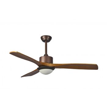 Ledkia Ventilateur de Plafond LED Forêt Marron 132cm WiFi 1