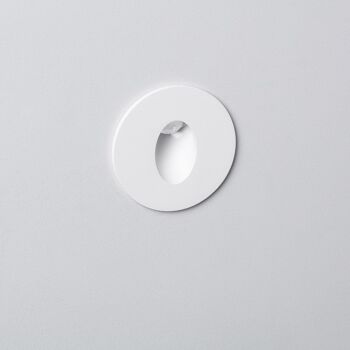 Ledkia Balise LED 1W Encastré Circulaire Mural Blanc Adam Blanc Chaud 3000K 1