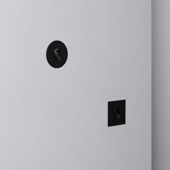 Ledkia Balise LED 1W Encastré Circulaire Mural Noir Adam Blanc Chaud 3000K 7