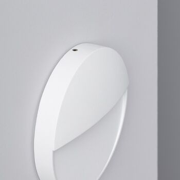 Ledkia Balise Extérieure LED 4W Surface Murale Blanc Circulaire Jade Blanc Neutre 4000K 3