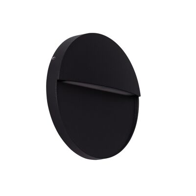Ledkia Baliza Exterior LED 6.5W Superficie Pared Circular Negro Jade Blanco Cálido 2700K