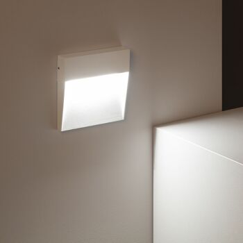 Balise extérieure LED Ledkia 6.Surface murale carrée 5W Blanc Jade Blanc Chaud 2700K 2