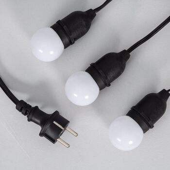 Ledkia Kit Guirlande Lumineuse Extérieur 5,5m Noir + 8 Ampoules LED E27 G45 3W de Couleurs Blanches 6