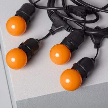Ledkia Kit Guirlande Lumineuse Extérieur 5,5m Noir + 8 Ampoules LED E27 G45 3W Couleurs Orange 3