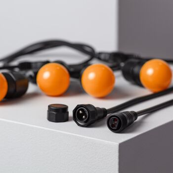 Ledkia Kit Guirlande Lumineuse Extérieur 5,5m Noir + 8 Ampoules LED E27 G45 3W Couleurs Orange 5