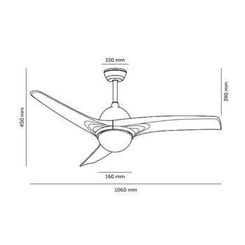 TechBrey Ventilateur de Plafond Silencieux Aran Blanc 107cm Moteur DC WiFi 2