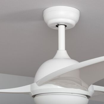 TechBrey Ventilateur de Plafond Silencieux Aran Blanc 107cm Moteur DC WiFi 6