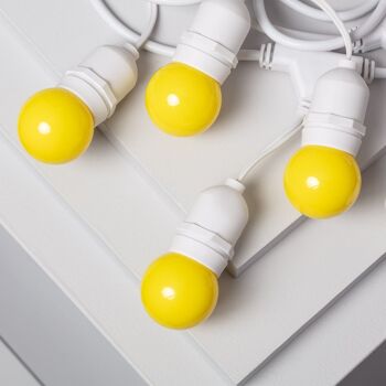 Ledkia Kit Guirlande Lumineuse Extérieur 5,5m Blanc + 8 Ampoules LED E27 G45 3W Couleurs Jaunes 4