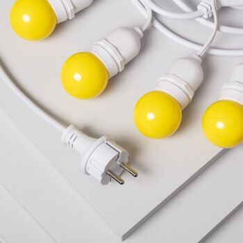 Ledkia Kit Guirlande Lumineuse Extérieur 5,5m Blanc + 8 Ampoules LED E27 G45 3W Couleurs Jaunes 7