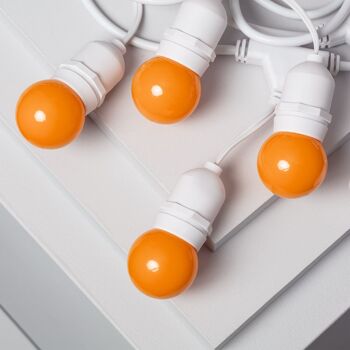Ledkia Kit Guirlande Lumineuse Extérieur 5,5m Blanc + 8 Ampoules LED E27 G45 3W Couleurs Orange 3