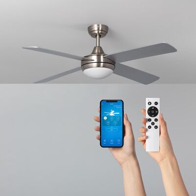 TechBrey Ventilatore da soffitto silenzioso Navy Nickel 132 cm Motore DC WiFi