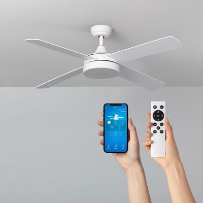 TechBrey Ventilador de Techo Silencioso Timor Blanco 132cm Motor DC WiFi