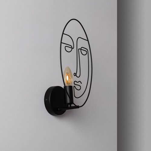 Ledkia Aplique de Pared de Metal Ghali Negro