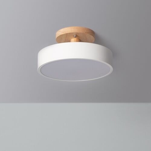 Ledkia Lámpara de Techo LED 12W Madera y Metal CCT Seleccionable Whisty Blanco