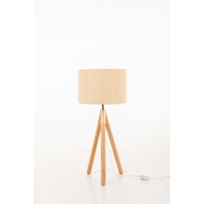 Ledkia Wood and Fabric Table Lamp Wolby Beige