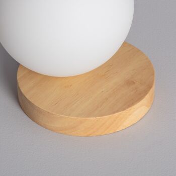 Lampe de table en bois et verre Ledkia Kamulo Naturel 5