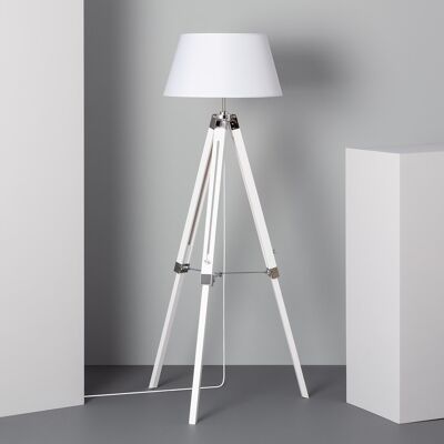 Ledkia Wooden Floor Lamp WiFi with Dimmer Naweza White
