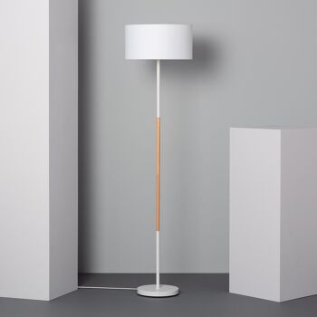 Lampadaire Ledkia en métal Wifi avec variateur Silinda blanc 1