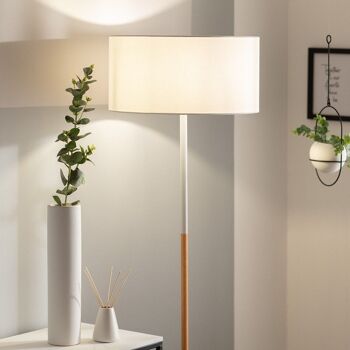 Lampadaire Ledkia en métal Wifi avec variateur Silinda blanc 3