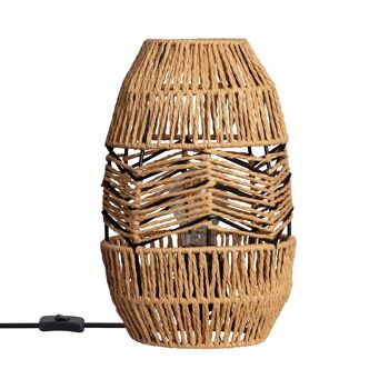 Lampe de table en papier tressé naturel Ledkia Beyawo 1