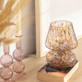 Lampe de table en cristal multicolore Ledkia Batlló 2
