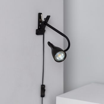 Lampe Flexo de bureau en métal Ledkia avec pince Dandy noire 9