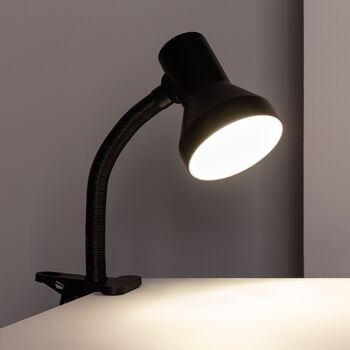 Lampe de bureau Ledkia Flexo en métal avec pince Eret noire 9