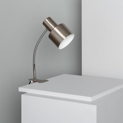 Ledkia Metal Desk Flexo Lamp with Clamp Agoura Silver